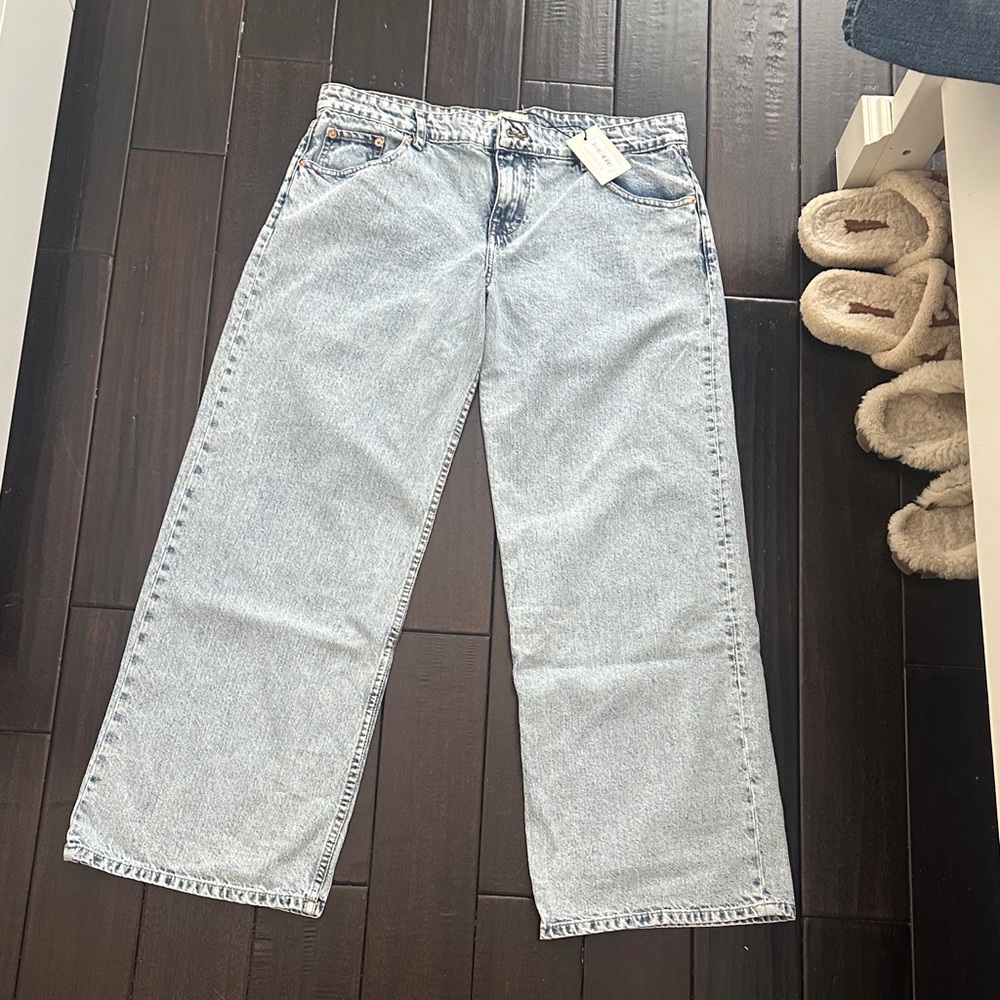 Motel Rocks Light Blue Wide Leg Jeans